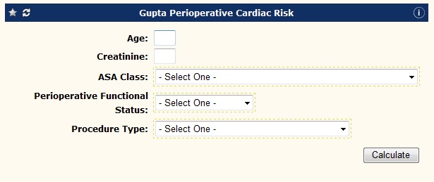Galen eCalcs - Calculator: Gupta Perioperative Risk - Galen Healthcare