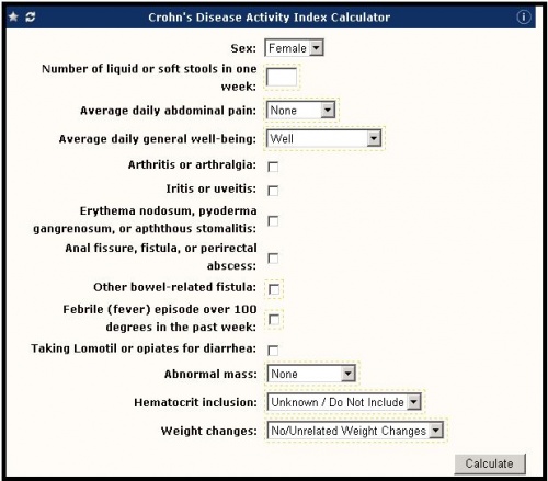 Galen Ecalcs Calculator Crohn S Activity Index Galen Healthcare Solutions Allscripts