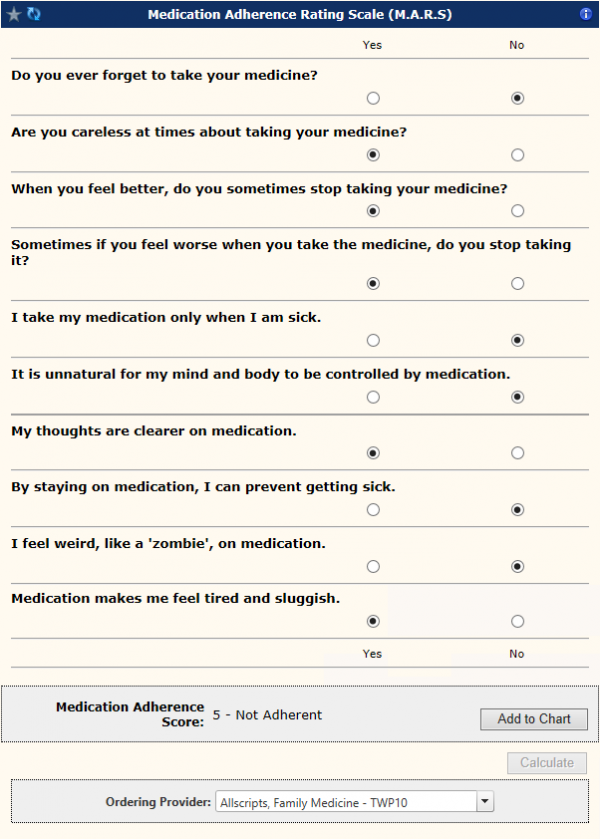 Galen eCalcs - Calculator: Medication Adherence Rating Scale - Galen  Healthcare Solutions - Allscripts TouchWorks EHR Wiki